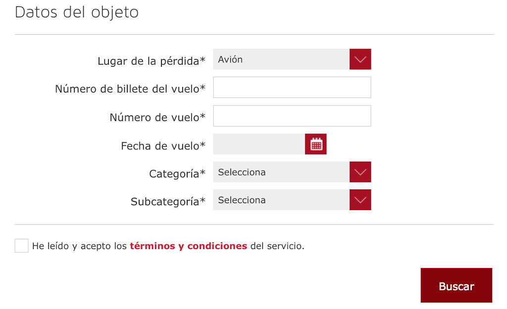 Formulario Iberia