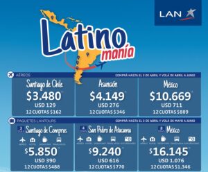 Lee más sobre el artículo Promo para volar a Chile, Paraguay y México