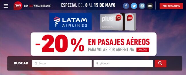 Promoción para volar por Argentina con Clarín 365 y LATAM