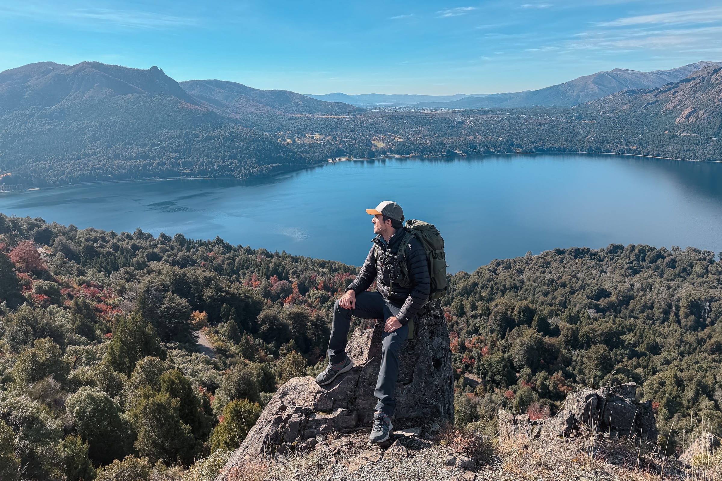 Rodrigo Espiño durante una caminata en la Patagonia